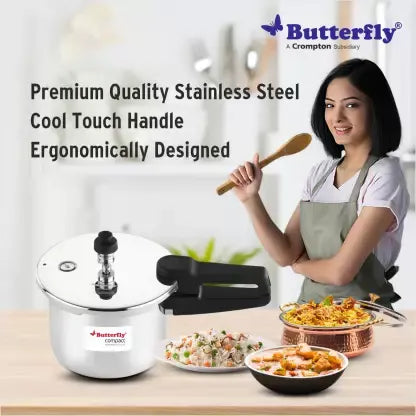 Butterfly COMPACT OLC SS 2 L 2 L Induction Bottom Pressure Cooker  (Stainless Steel)
