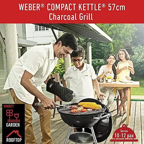 Weber 57CM Compact W/Therm BLK AslA Charcoal Grill (Black)