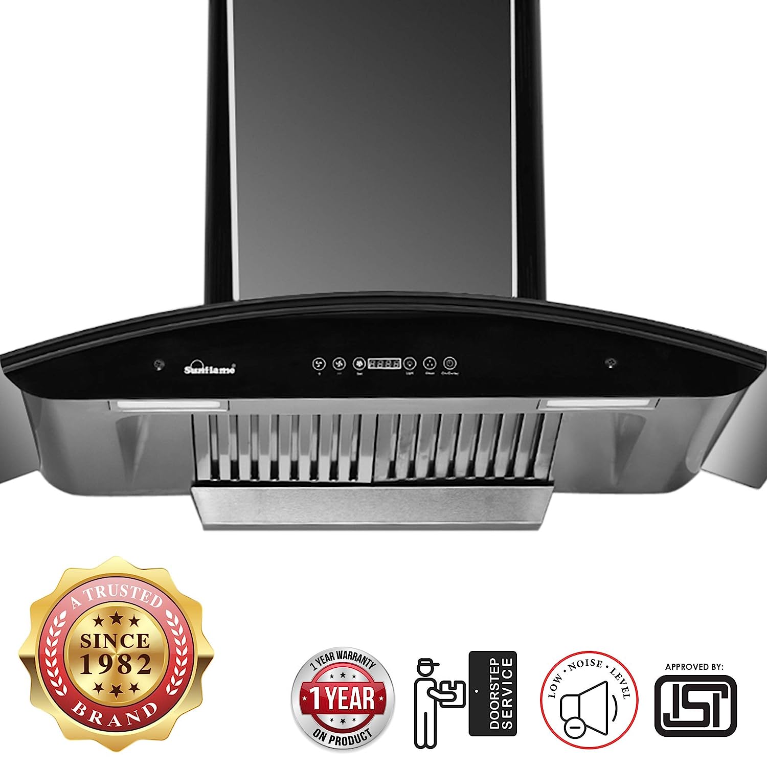 SUNFLAME Rapid 60cm AC DX 1100m3/hr Suction Titanium Chimney