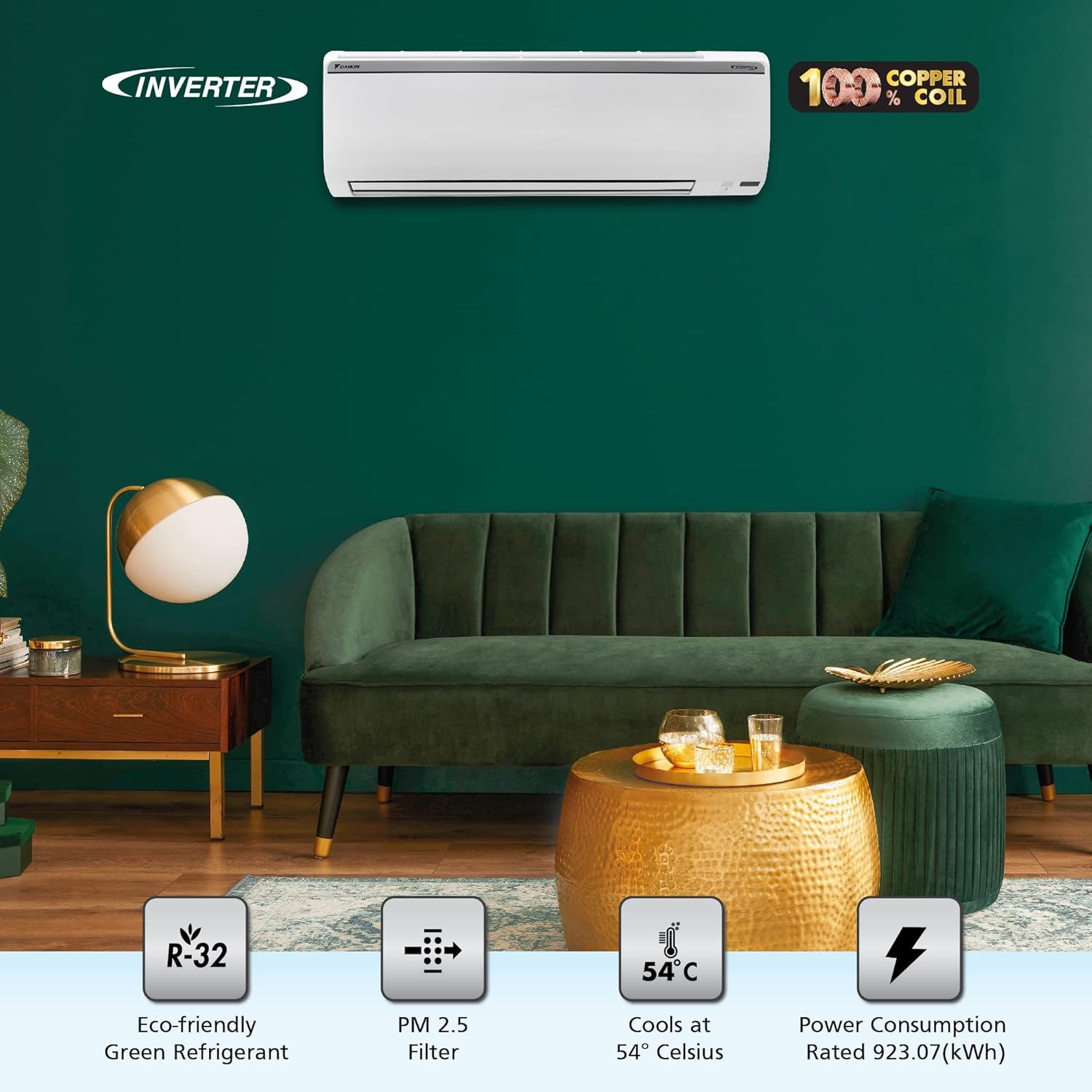 Daikin 1.8T 5 Star Inverter Split AC (Copper, 2022, FTKM60U) - Energy Efficient Cooling