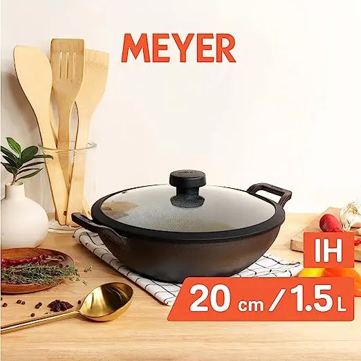 Meyer Cast Iron Kadai 48449 20cm Black