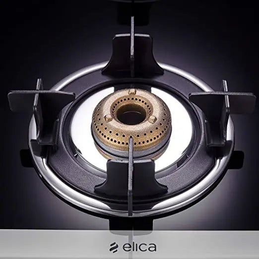 Elica Slimmest 4 Burner Gas Stove with Double Drip Tray and Forged Brass Burners (904 CT VETRO 2J (TKN CROWN DT MI)), Manual Ignition