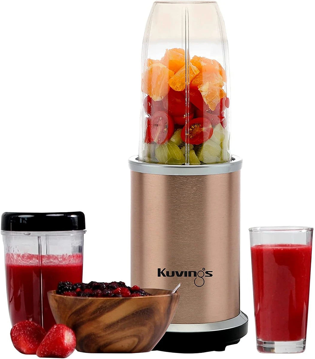 Kuvings Nutri Blender PRO Gunmetal Grey, Powerful 1000 Watts Motor, Mixer/Grinder/Smoothie Maker, Blender for Smoothies and Juices, Stainless Steel Body, 2 Blade Set: Wet & Dry