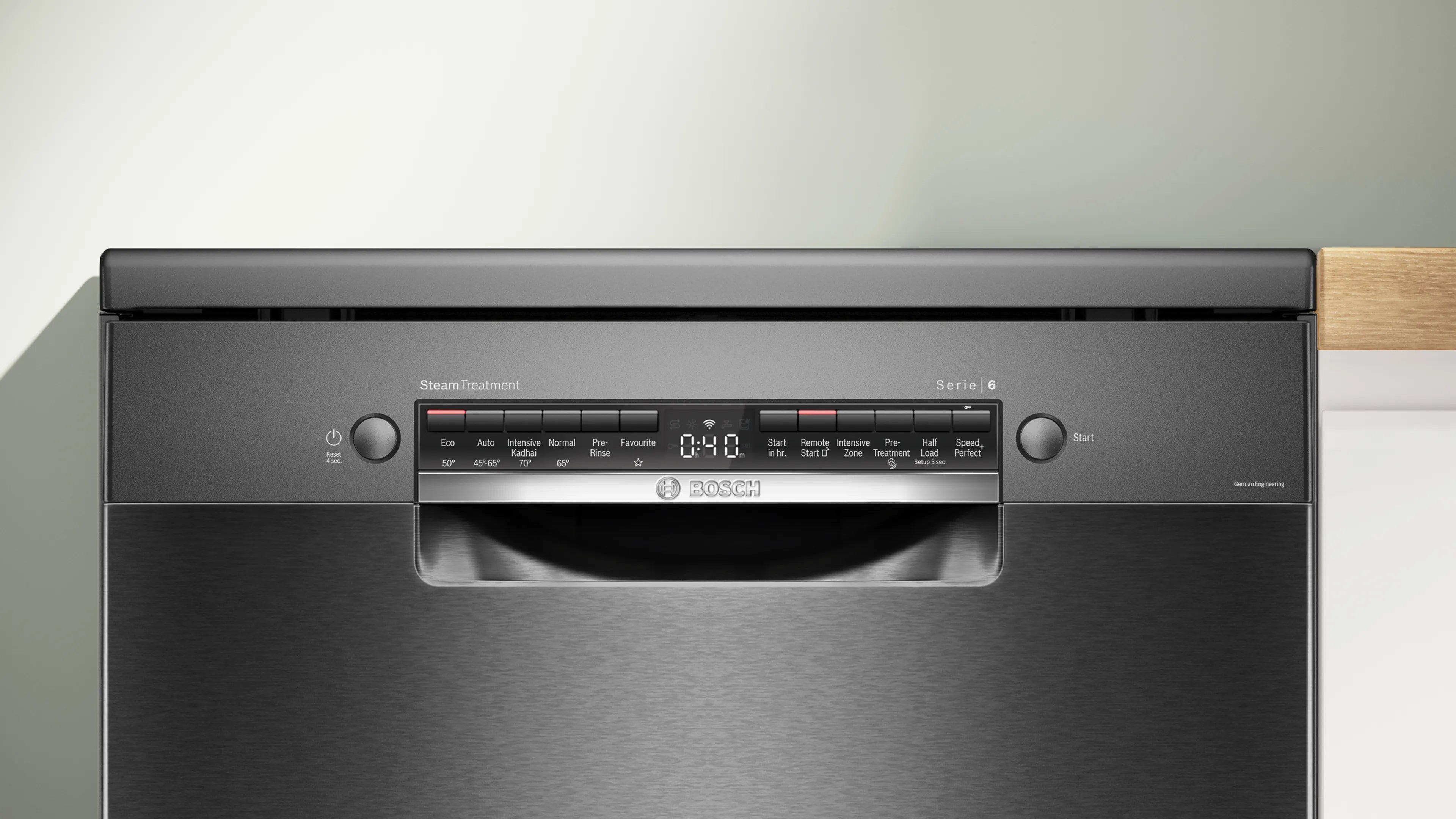 Bosch SMS6HMC00I Series 6, Bosch free-standing dishwasher, 60 cm, Brushed black steel anti-fingerprint