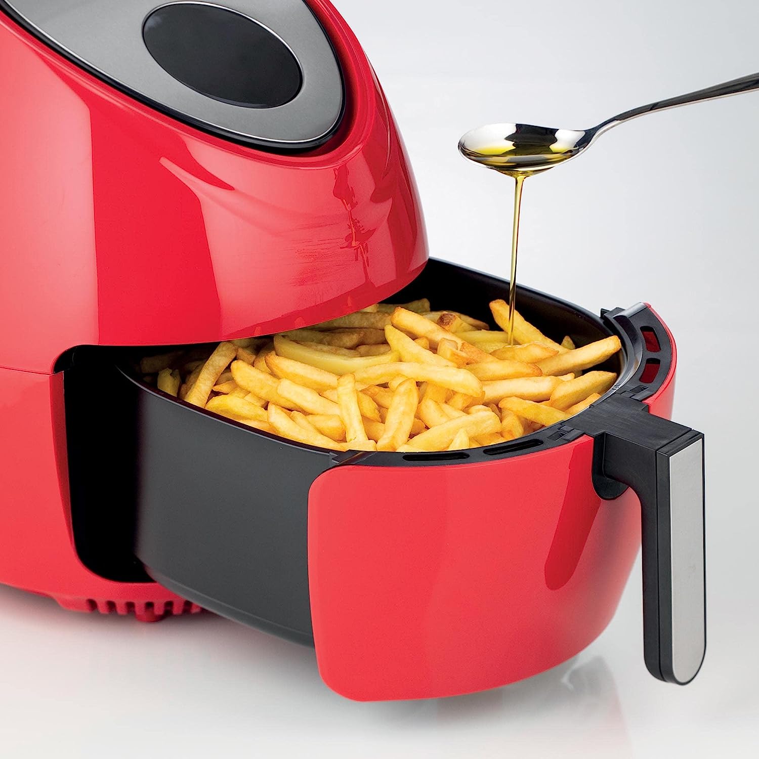 Ariete 4618, Airfryer max XXL, Air Fryer, 5.5 Liters, Fries Without Oil 2.5 kg of Chips, 1800 Watt, Red