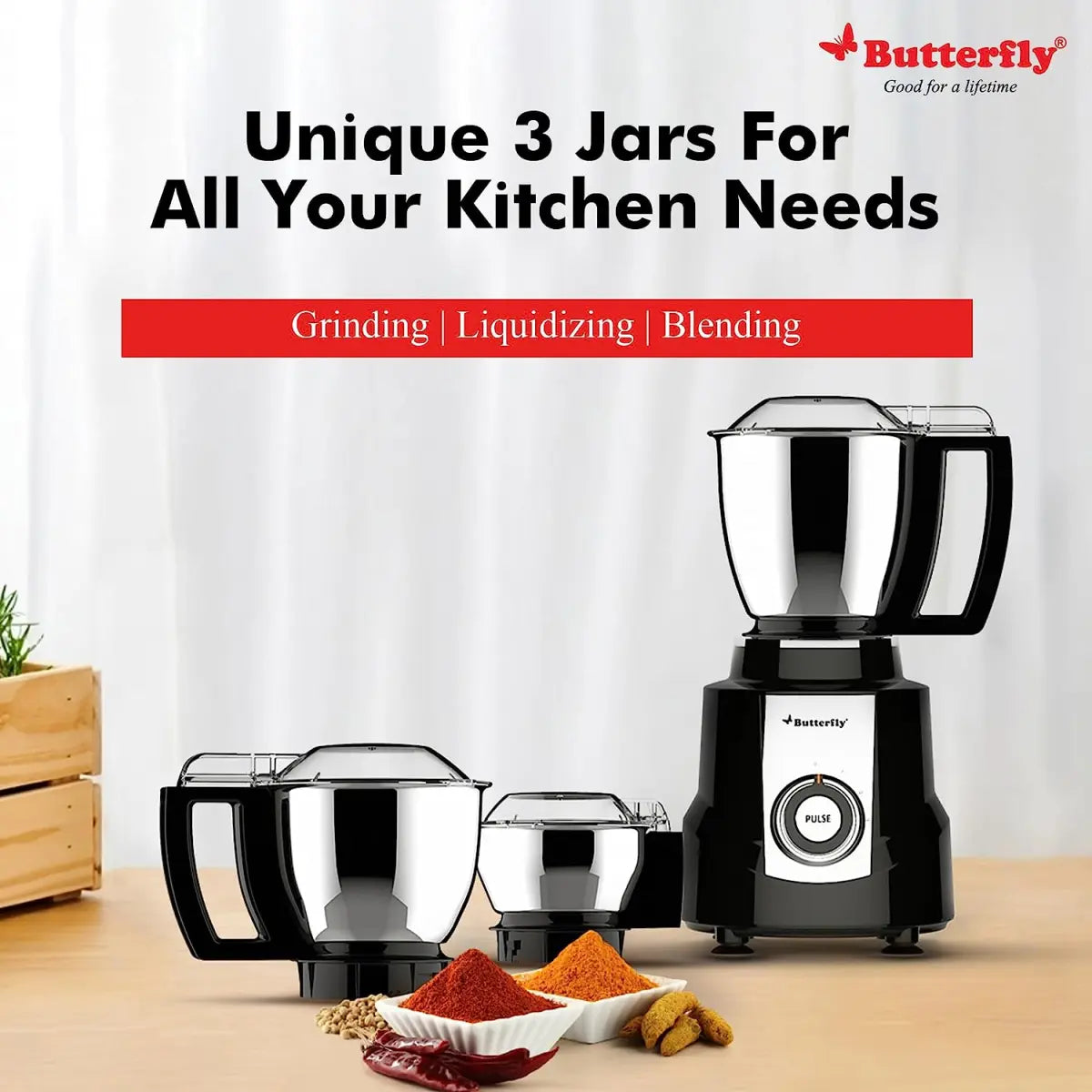 Butterfly Magnum 1.2 HP Mixer Grinder 3 Jar