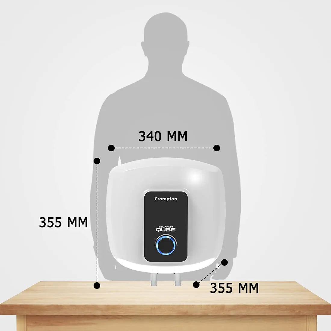Crompton Solarium Qube 10-L 5 Star Rated Storage Water Heater (White)