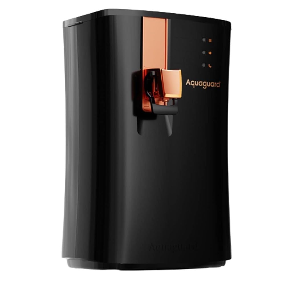 Aquaguard Ritz RO+UV+TA+AC Water Purifier | Stainless Steel Tank | Upto 60% Water Savings | Active Copper Tech | 8 Stage Purification | Suitable for Borewell/Tanker/Municipal Water | 2 Free S