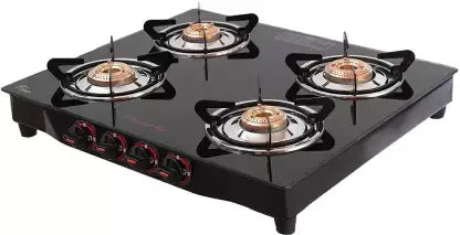 Butterfly Quardo 4 Burner Glass Manual Gas Stove  (4 Burners)