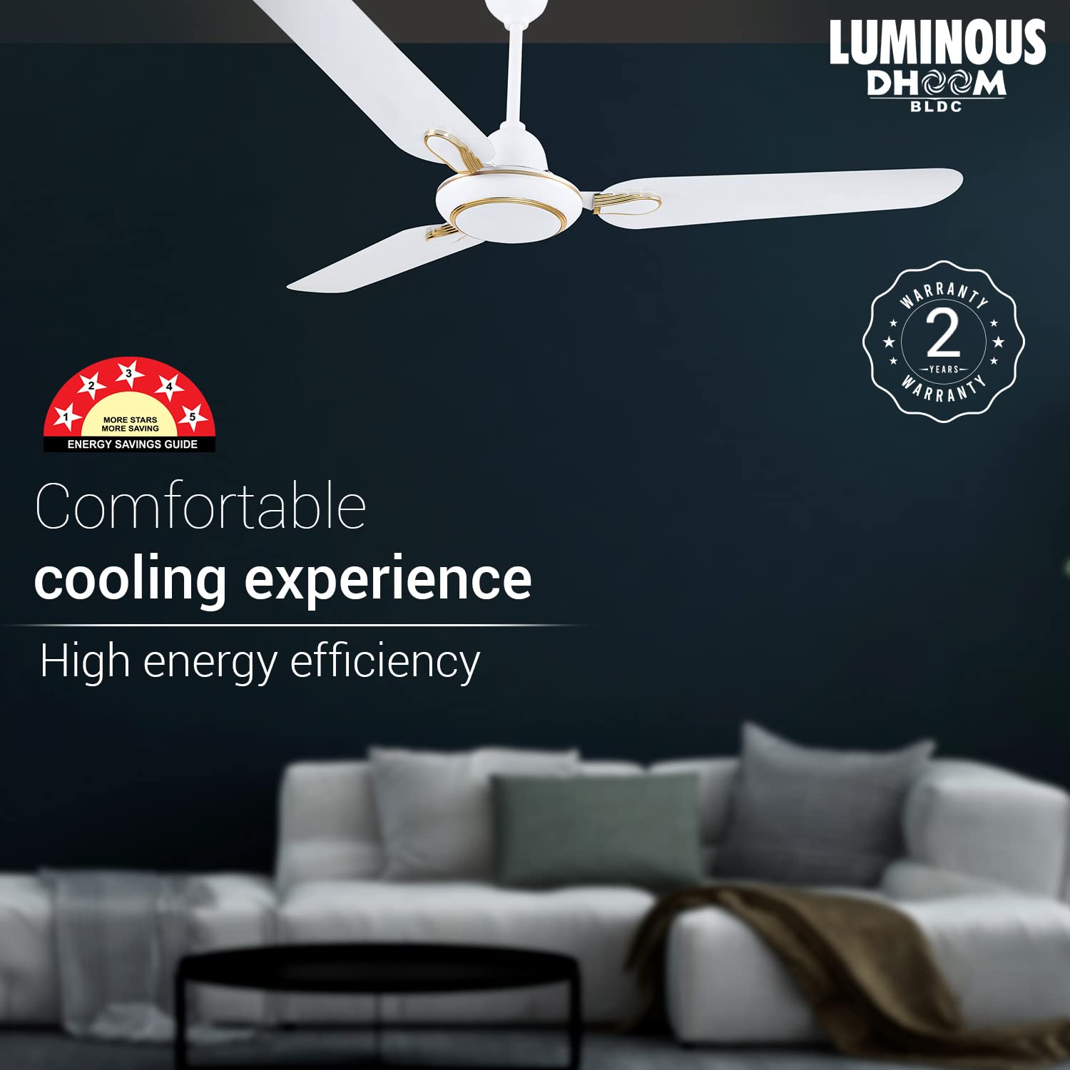 Luminous Dhoom BLDC 1200MM 35W Fan Mint White