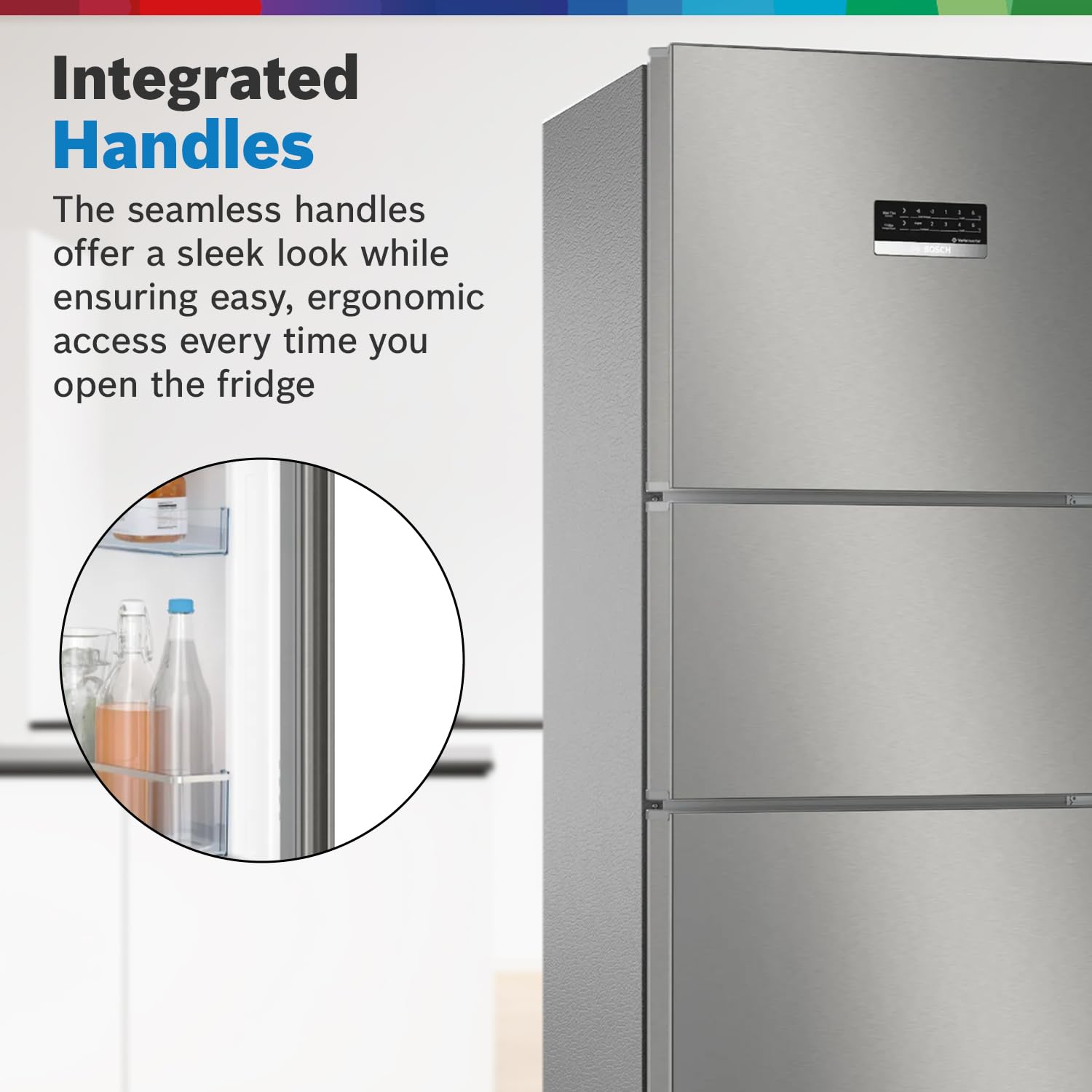 Bosch MaxFlex CMC33S03NI 302L 3 Star Inverter Fridge (8-in-1 Convertible, UV Shield, VitaFresh)