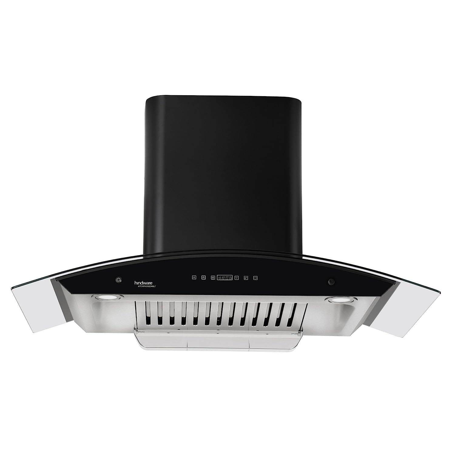 Hindware chimney Nevio 1200m3/h wall mounted auto clean with Baffle Filter - Black, 60 cm