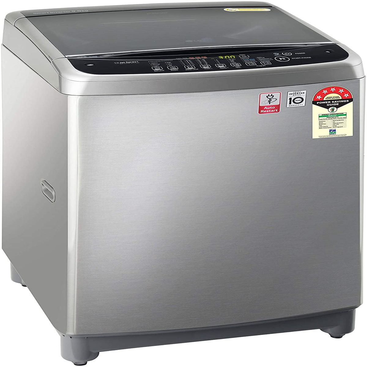 LG 9.0 Kg 5 Star Smart Inverter Fully-Automatic Top Loading Washing Machine (T90SJSS1Z, Stainless Steel, TurboDrum)