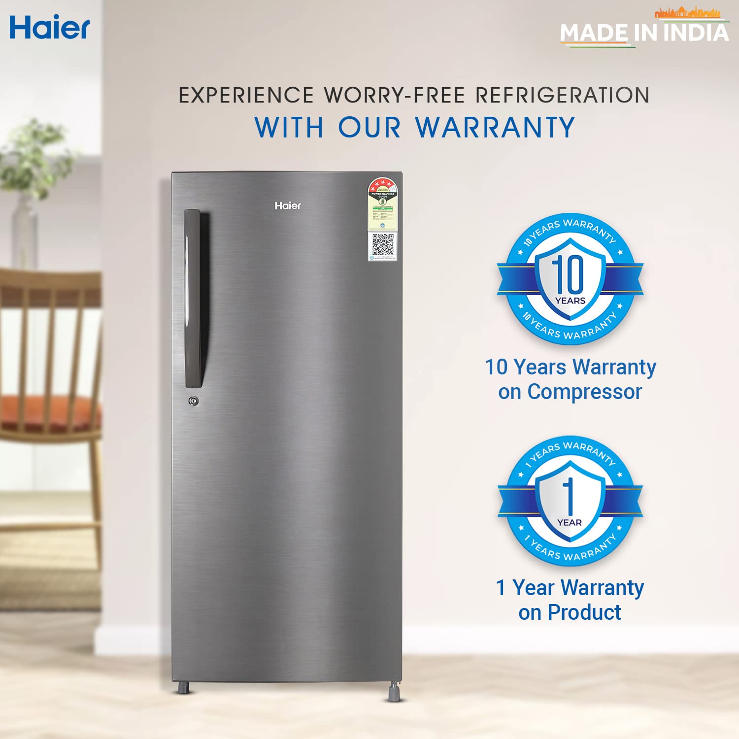Haier Refrigerator HED-204DS-P 190Lt Dazzle Steel	‎