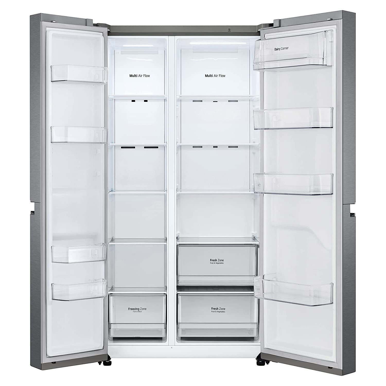 LG 688 L Frost-Free Smart Inverter Compressor Side-By-Side Refrigerator (GC-B257KQDV, Dark Graphite Steel, Multi Digital Sensors and Express Freezing, 2022 Model)
