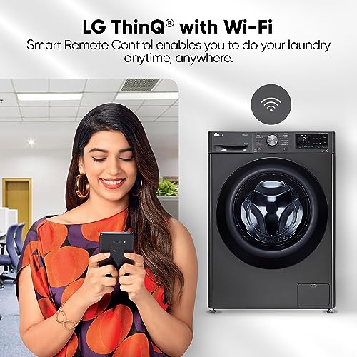 LG 9 Kg (Wash) / 5 Kg (Dry), Ai Direct Drive Technology, Steam, TurboWash & Wi-Fi Fully Automatic Front Load Washer Dryer (FHD0905SWM, Intelligent & Convenient Fabric Care, Allergy Care, Midd