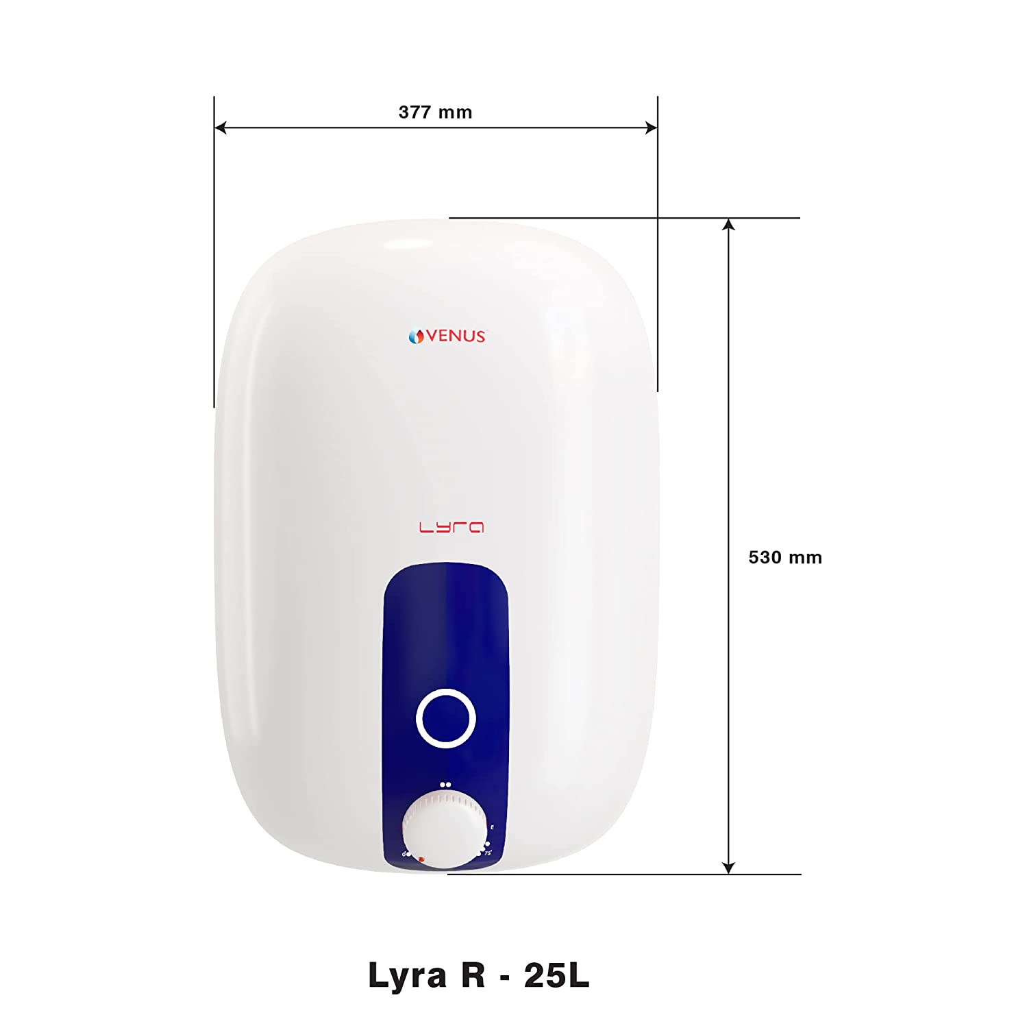 Venus Lyra 25R 2000-Watt Water Heater (White/Blue, BEE Star Rating - 5 Stars)
