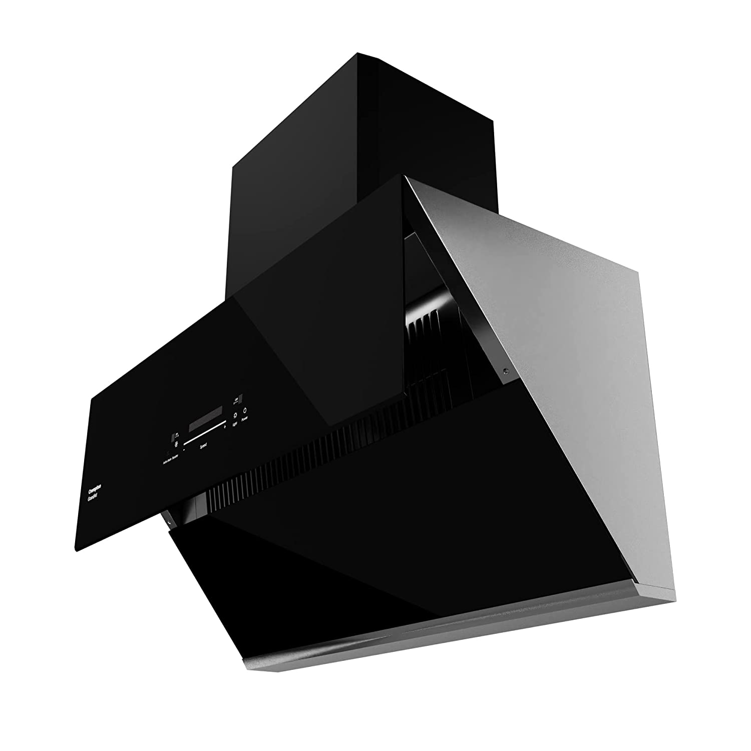 Crompton GrandArt Inverter Motor Inclined 90cm Chimney Filterles (Black), Free installation&Ducting kit,2040 m³/hr