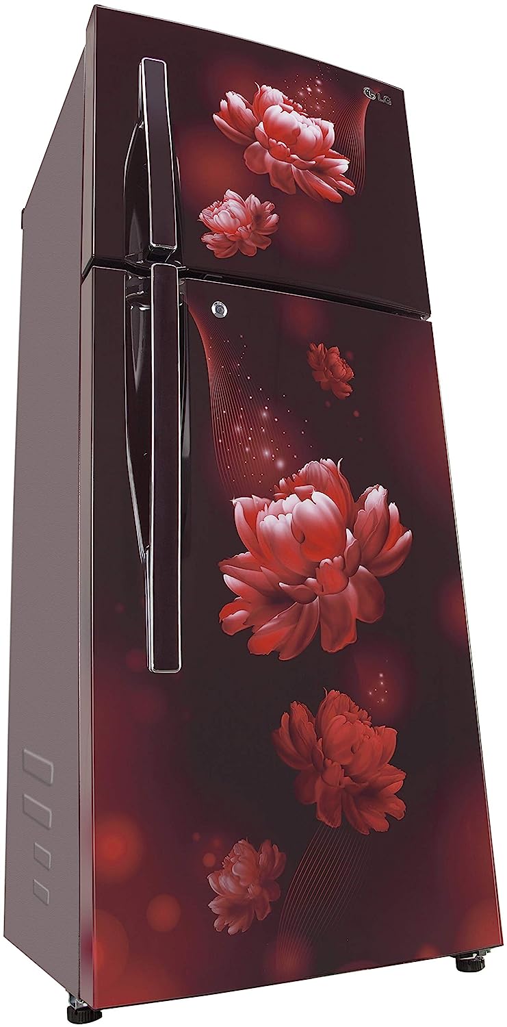 LG 260 L 2 Star Frost Free Inverter Double Door Refrigerator (GL-T292RSCY, Scarlet Charm, Convertible)
