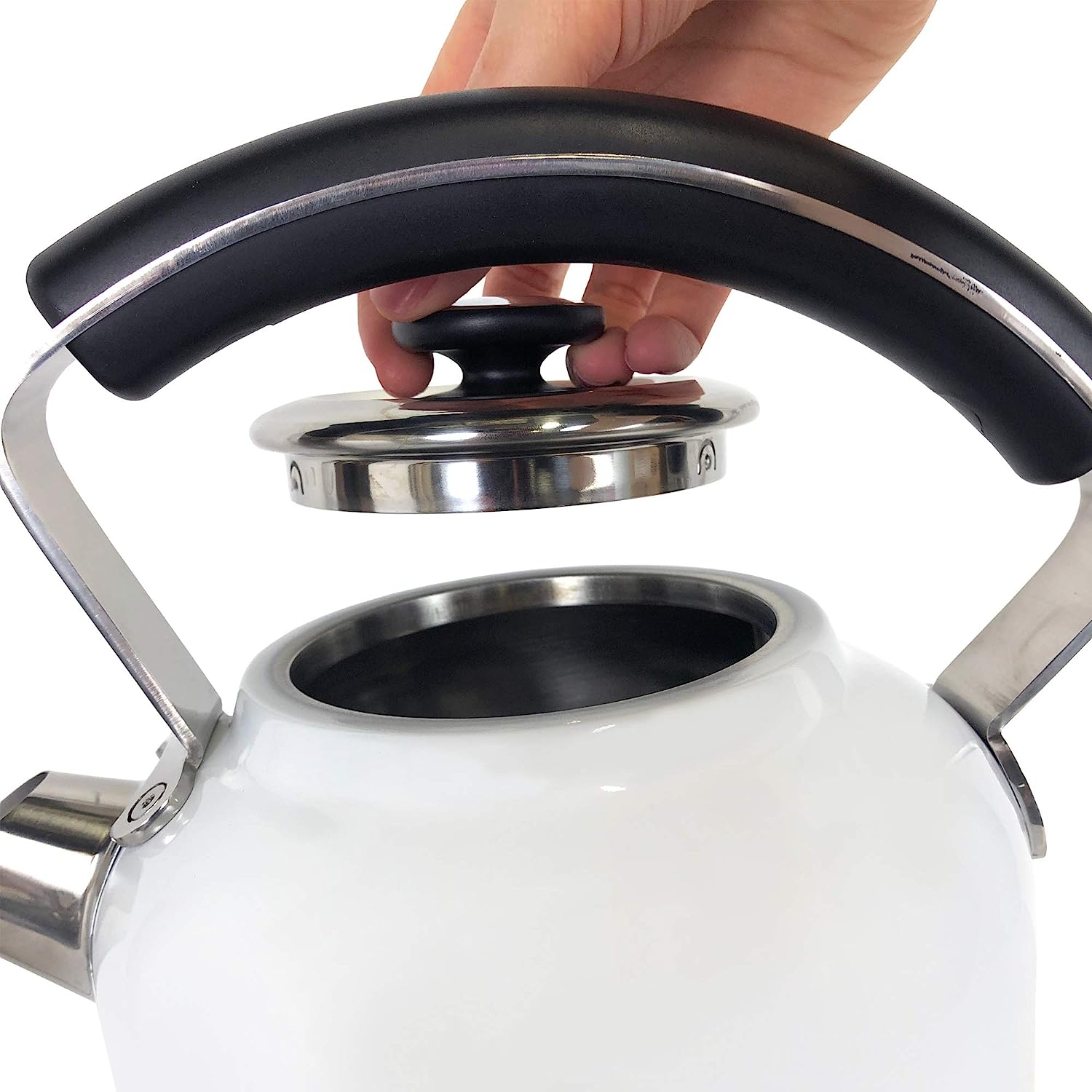Ariete 2854B Moderna Cordless Electric Kettle, Stainless Steel Body, 1.7 Litre Capacity, White
