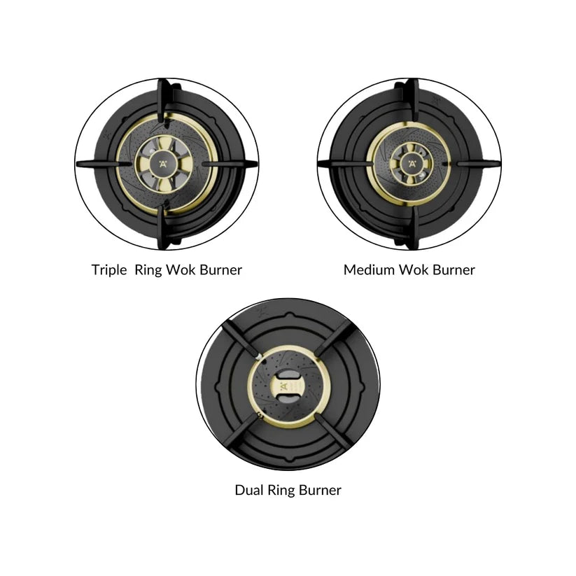 Hafele ALTIUS PLUS MATT 390 GLASS 3 Burner 86cm