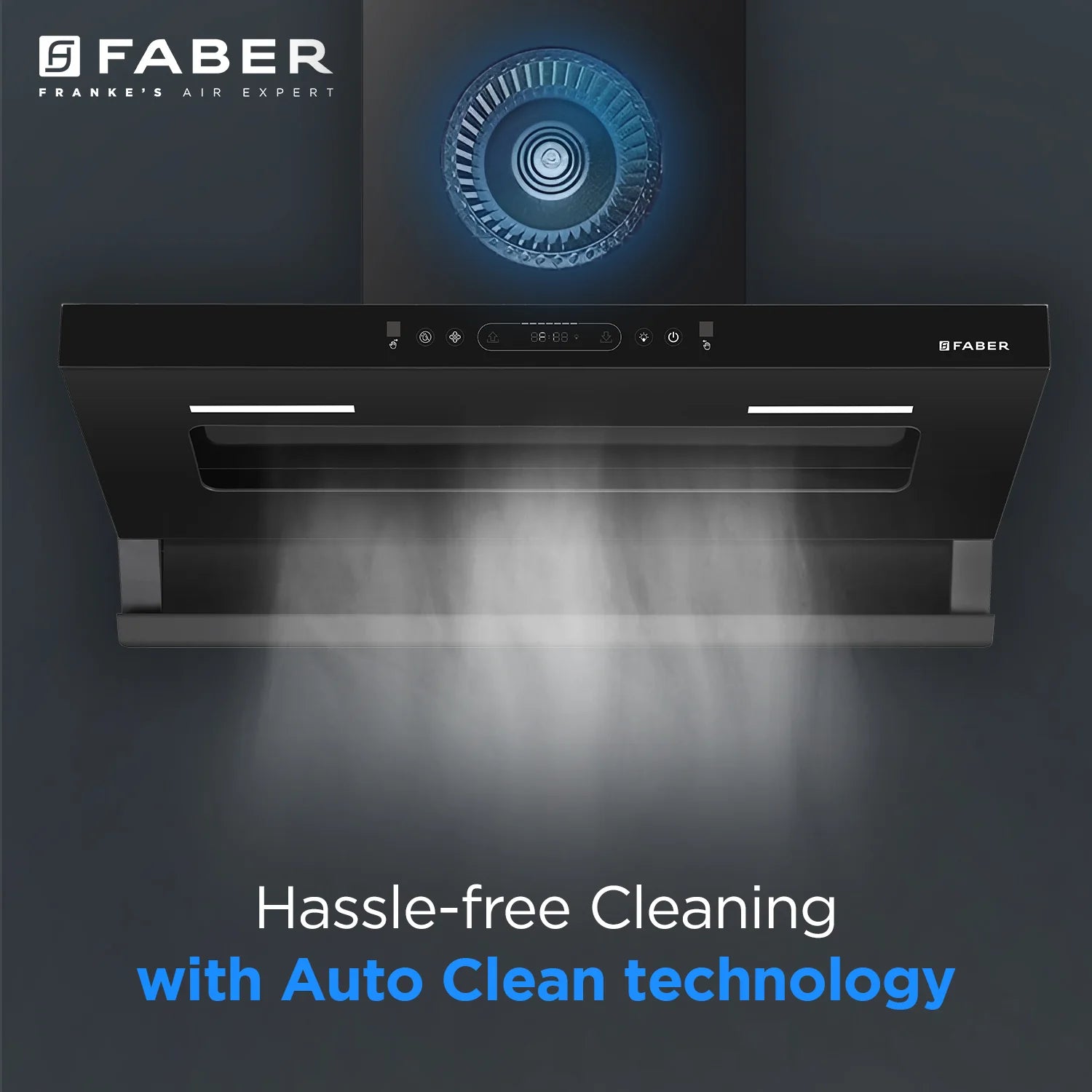 Faber 90 cm Wall Mounted Chimney VIVID FL HC BK 90