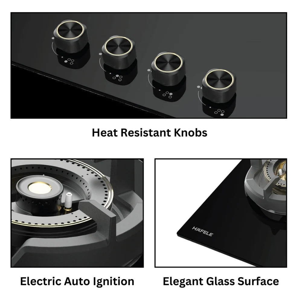 Hafele Augusta 470 70cm 4 Burner Built-in Gas Hob | Full Brass Burners