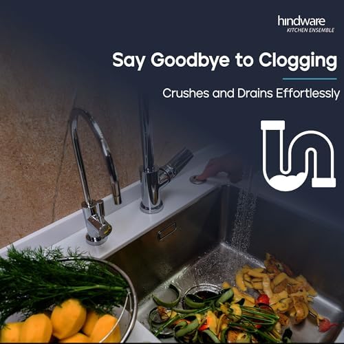 Hindware STANDARD-0.50HP | Food Waste Disposer/Crusher | 2600 RPM Motor | Low Noise | Stainless Steel