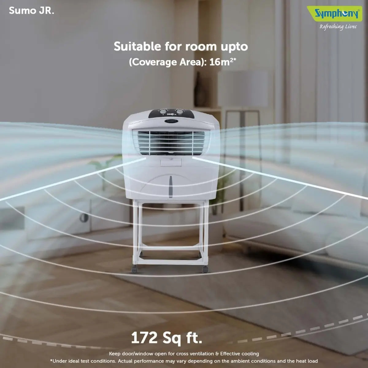 Symphony Sumo Jr. Portable Desert Air Cooler 45-litres with Trolley (White)