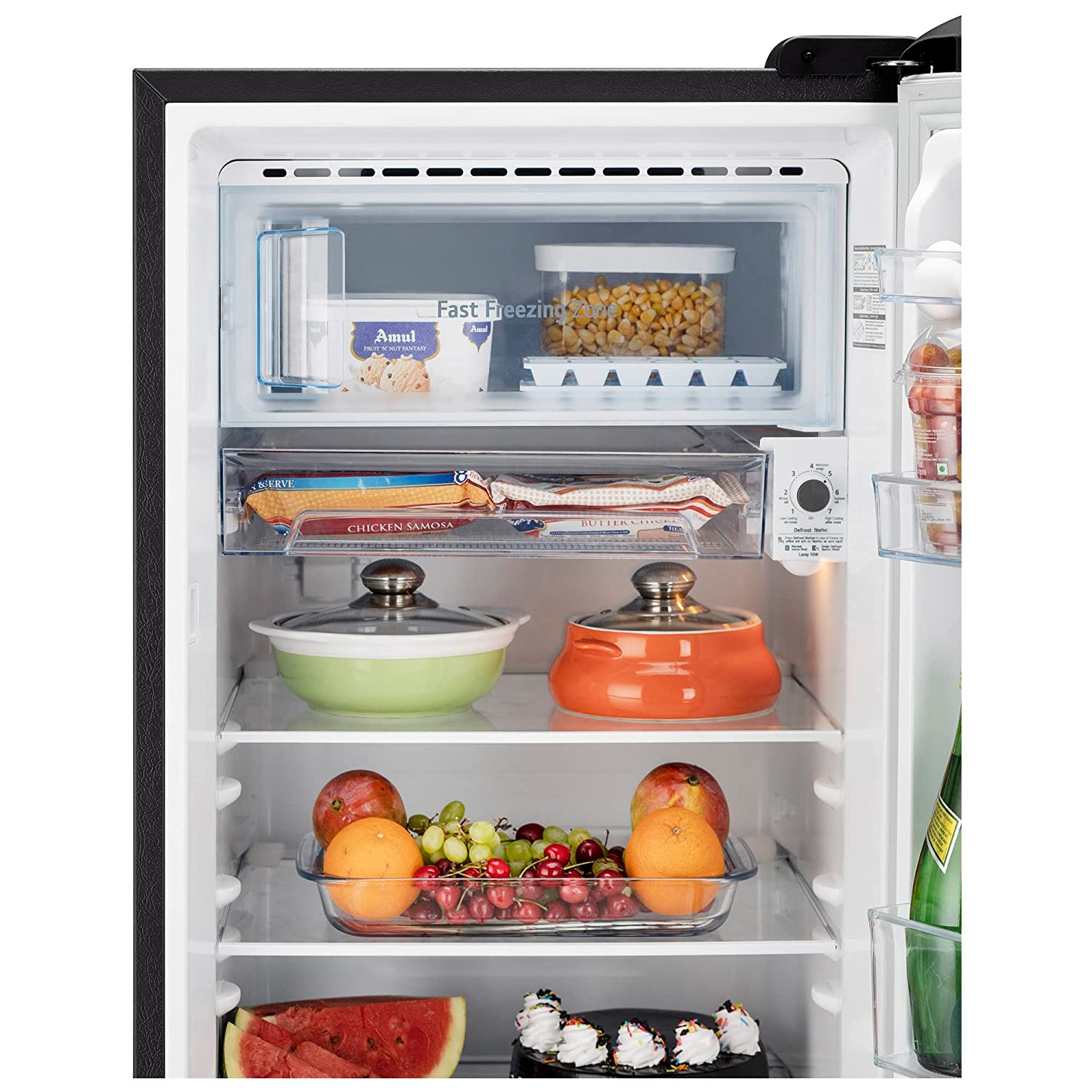 LG 201 L 5 Star Direct-Cool Inverter Single Door Refrigerator (GL-D211HESZ, Ebony Sheen, Base Stand with Drawer & Smart Connect, Gross Volume- 204 Ltr.)