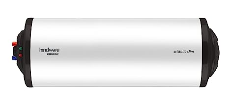 Hindware Atlantic Cristallo Slim 15L Horizontal Storage Heater (Geyser) White, Wall Mounting