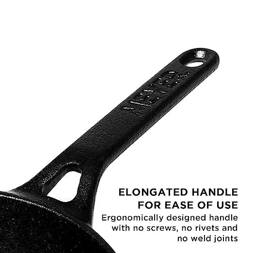 Meyer Pre-Seasoned Cast Iron Deep Skillet Saucepan 48244 18cm Black