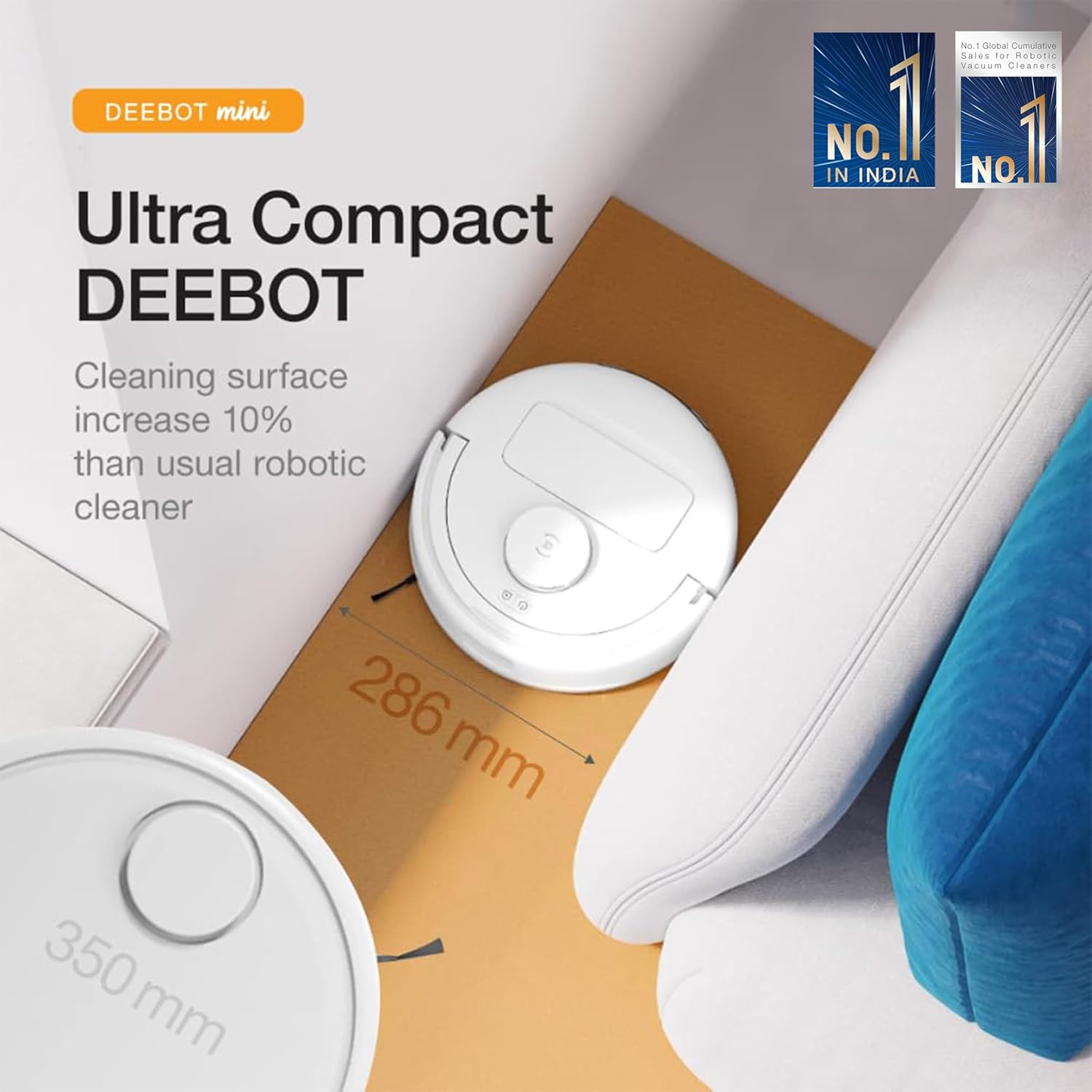 ECOVACS DEEBOT MINI Omni 2-in-1 Robot Vacuum & Mop, 2025 Launch, 9000 Pa, Self-Emptying Station, ZeroTangle 2.0