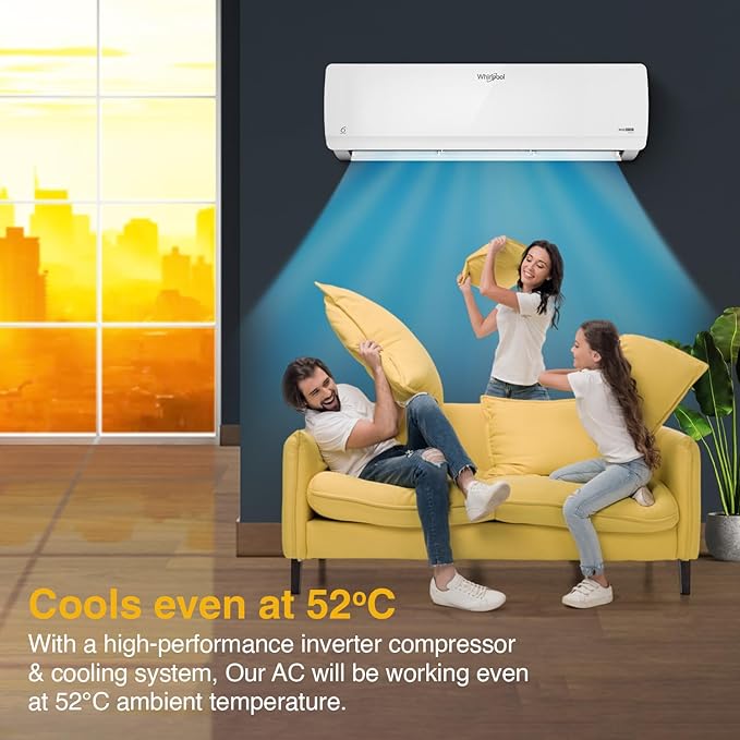 Whirlpool Convertible 4-in-1 Cooling 2023 Model 0.8 Ton 3 Star Split Inverter 6th Sense Technology AC - White  (Magicool 08T 3S INV CNV S3I1AJ0-I/Magicool 08T 3S INV CNV S3I1AJ0-O, Copper Condenser)