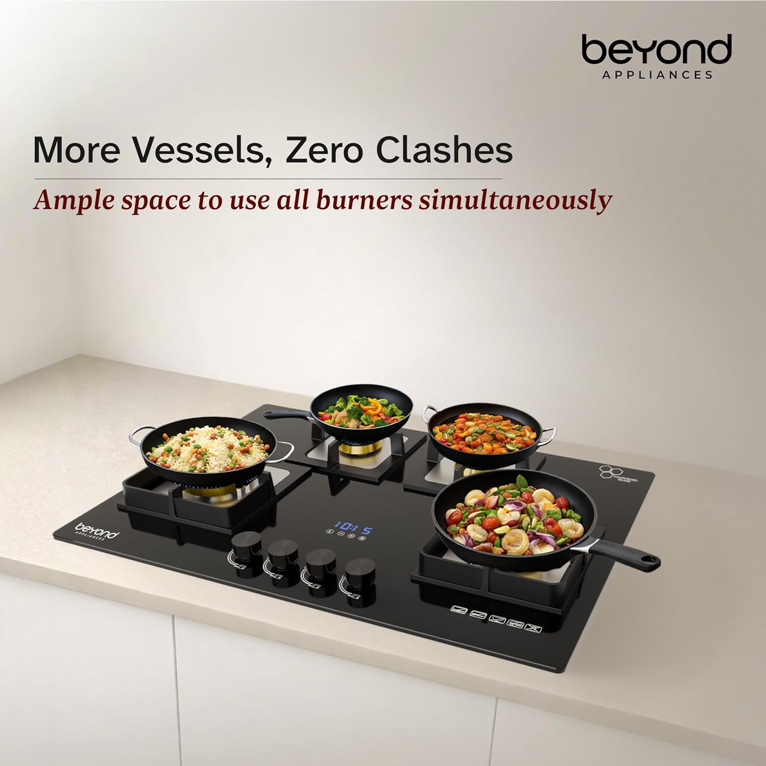 Beyond Appliances Dorado-4 Gas Stove 4 Burner Glass Hobtop