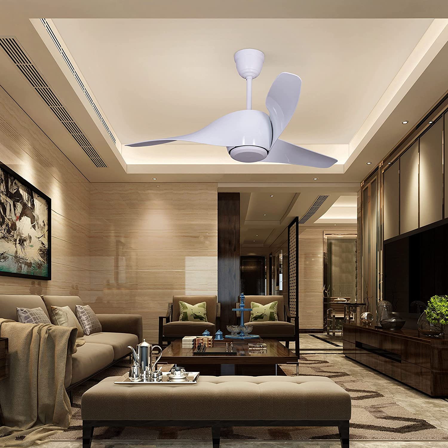 oltao Fan Iroko White 52 Inch White