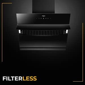 Whirlpool 60 cm 1260 m³/HR Auto-Clean Angular Kitchen Chimney (VFL 601 HAC HOOD, Filterless Technology, Touch Control, Black)