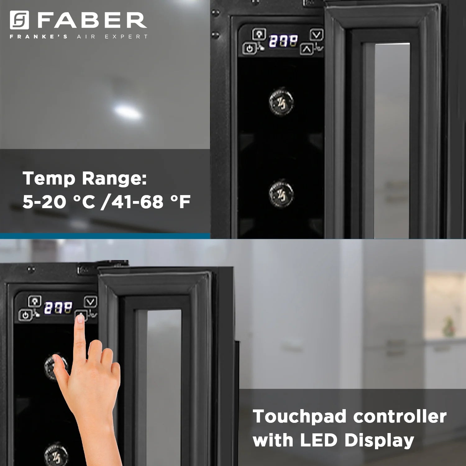 FABER FWC JCF 20 Built in Wine chiller (Black, 7 Bottles)