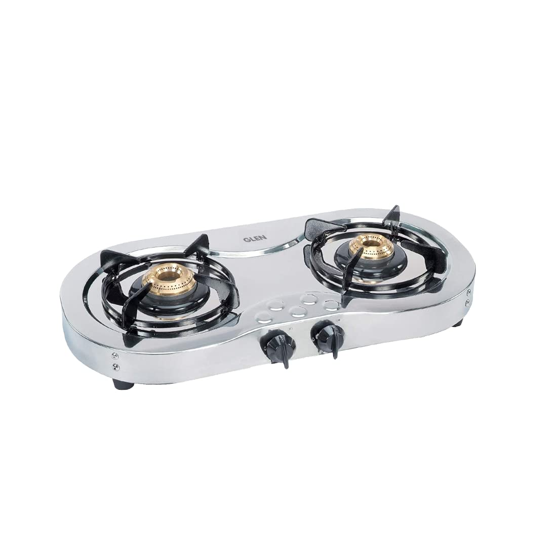 Glen 2 Burner Stainless Steel LPG Gas Stove with brass burner 2 years warranty (CT1025SS)