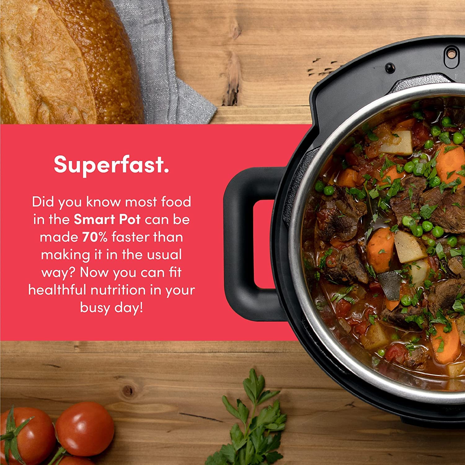 Nutricook Smart Pot 1000W: 9-in-1 Electric Pressure Cooker with Smart Lid