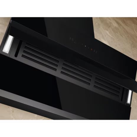 Electrolux ECS9939KB 90cm Semi Vertical Chimney - Stainless Steel/Black Metal Finish
