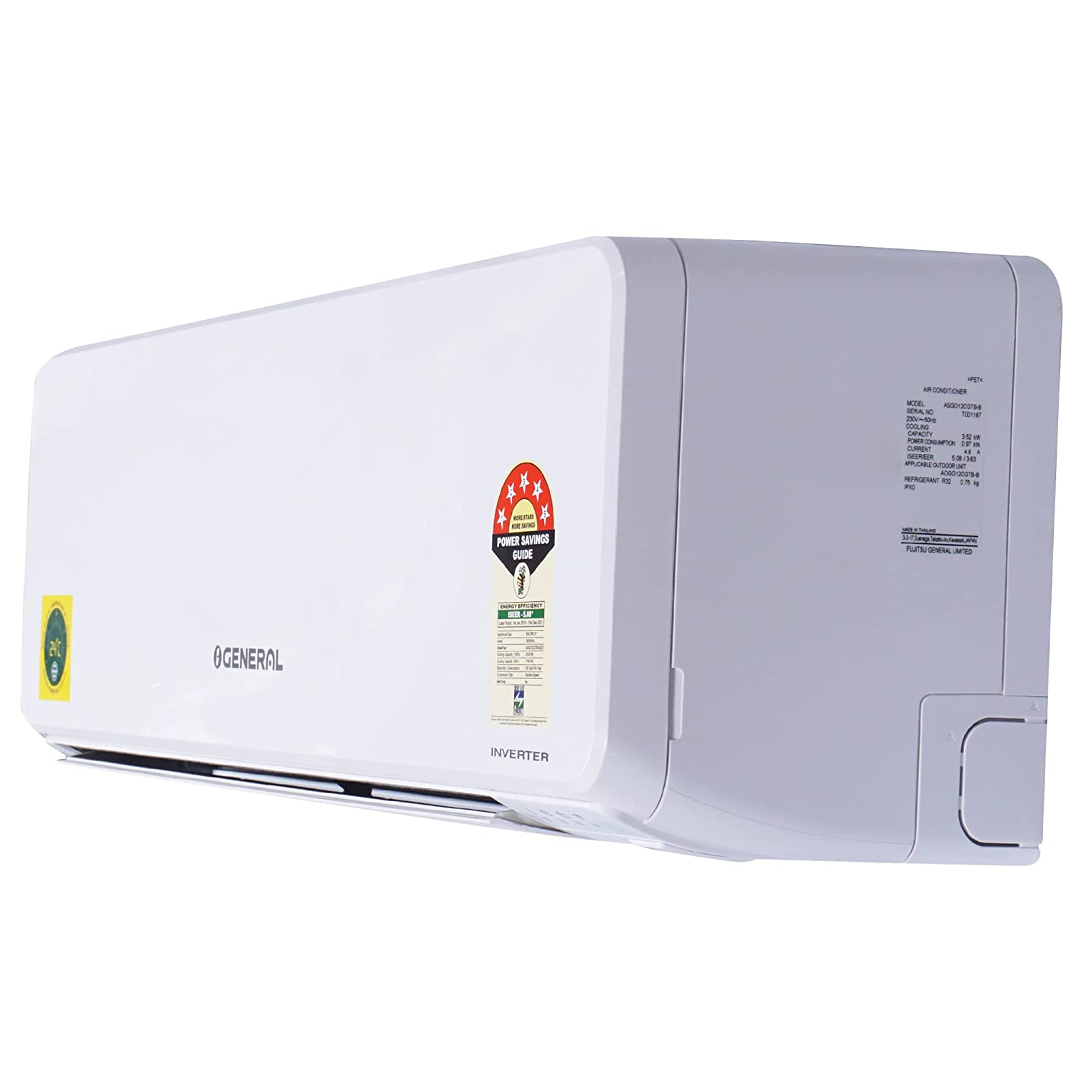 O-General 1 Ton 5 Star Split AC ASGG12CGTB-B White