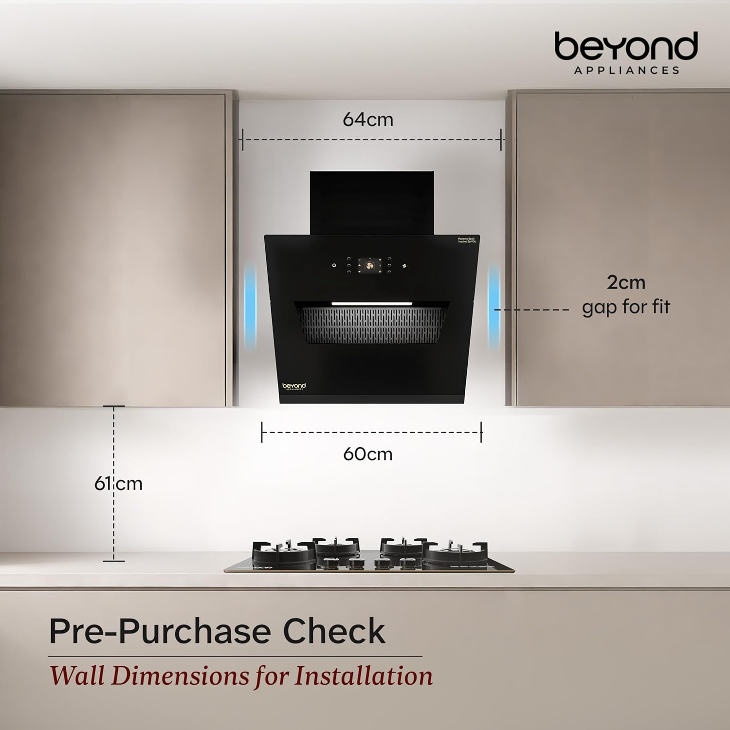 Beyond Appliances Elara 60cm Auto Clean Kitchen Chimney Slant Design