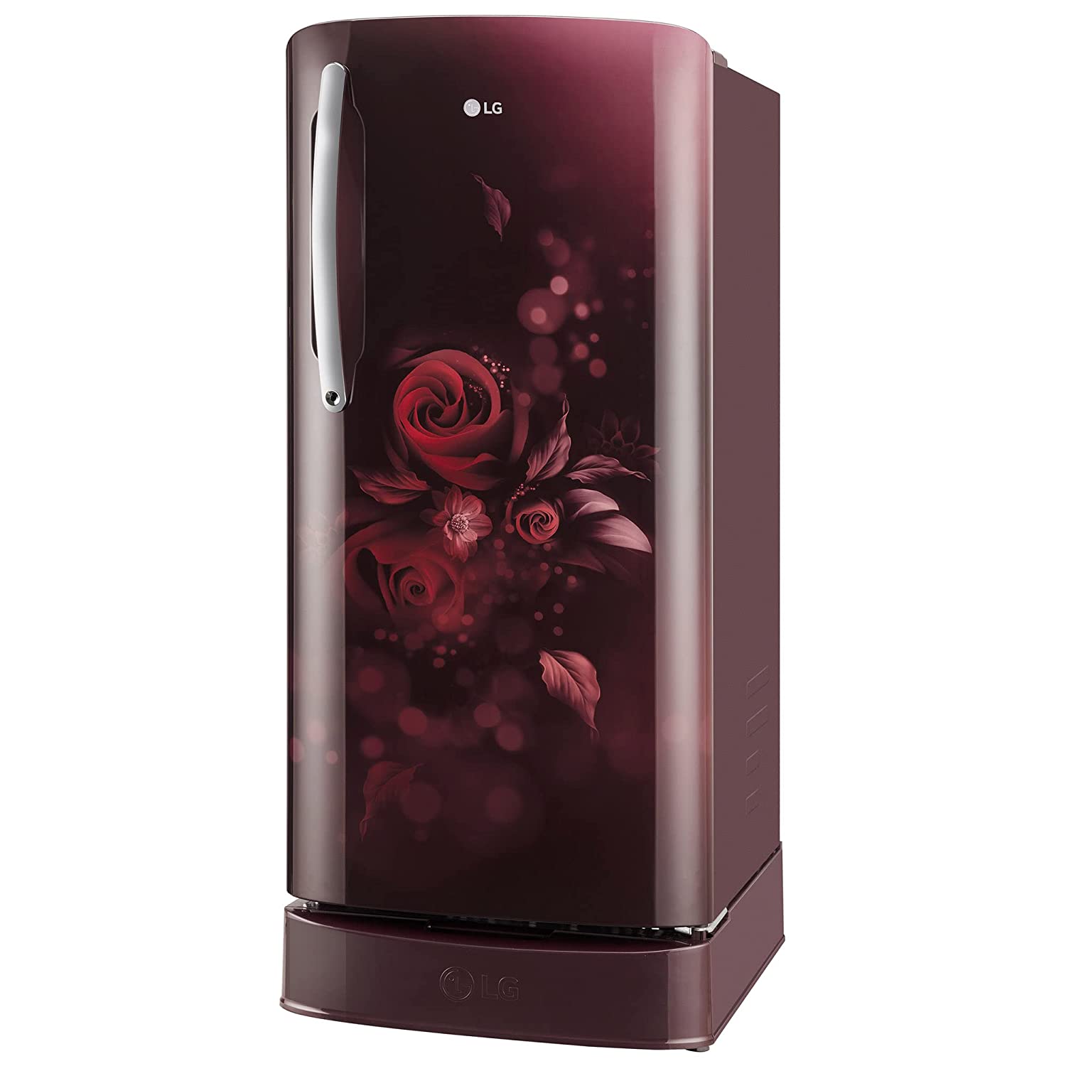 LG 201 L 5 Star Inverter Direct-Cool Single Door Refrigerator (GL-D211HSEZ, Scarlet Euphoria, Base stand with drawer, Gross Volume- 204 L)