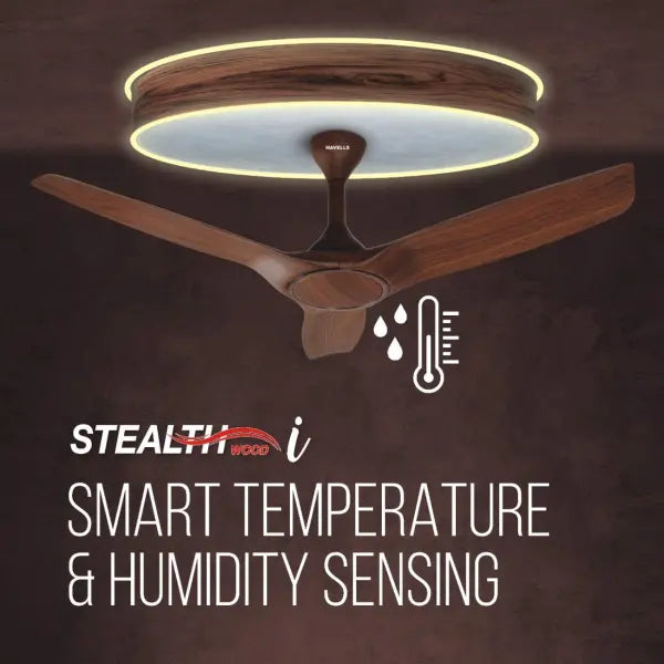 Havells Stealth Wood i 1200mm Ceiling Fan (Walnut)