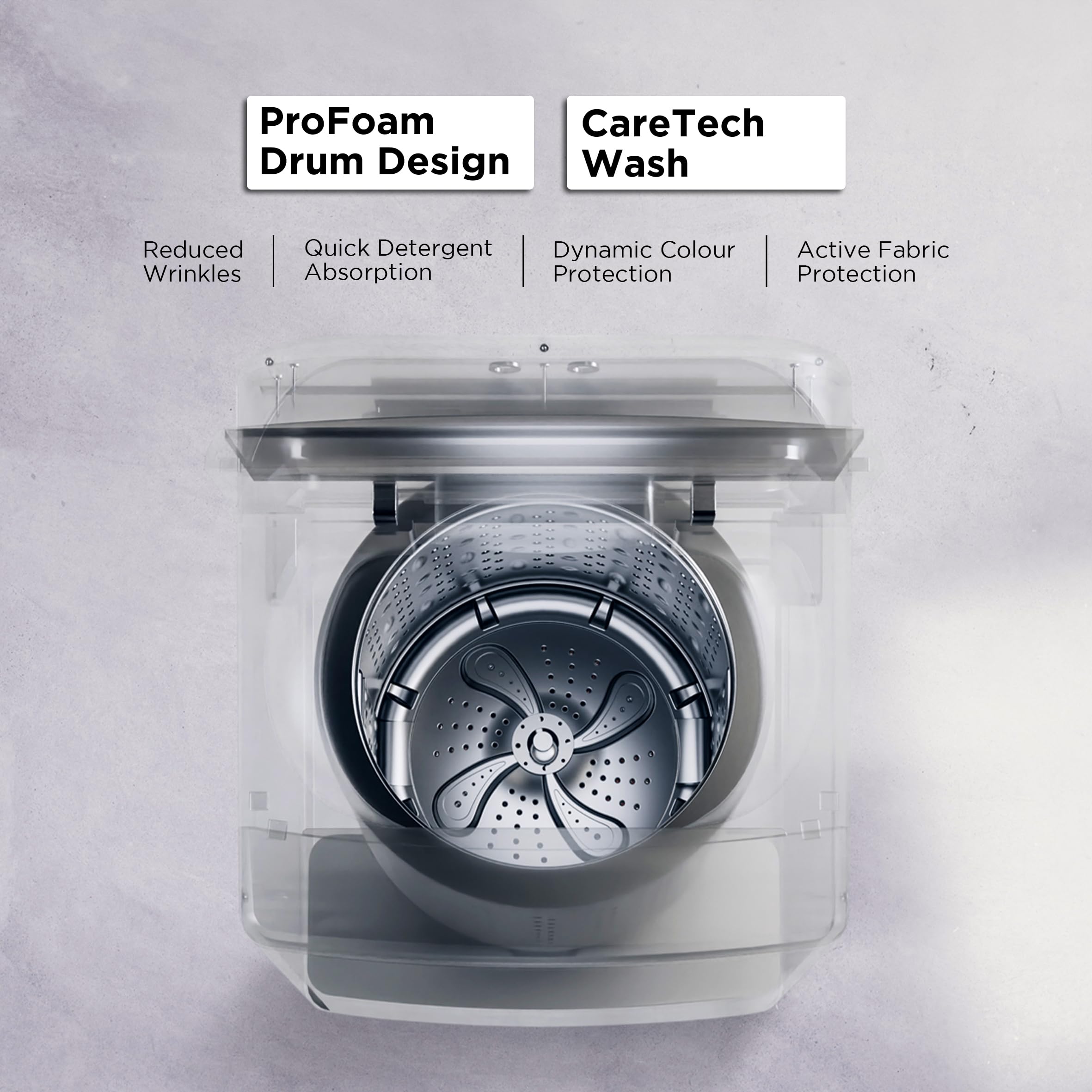 Acer 8.0 Kg Halo Wash Series Fully-Automatic Top Load Washing Machine (In-built Heater, AiSense, AutoBalance, HelixFlow Jet Tech, FrothPlus Tub Tech, AR80FATLP1GT, 2023 Model, Grey)