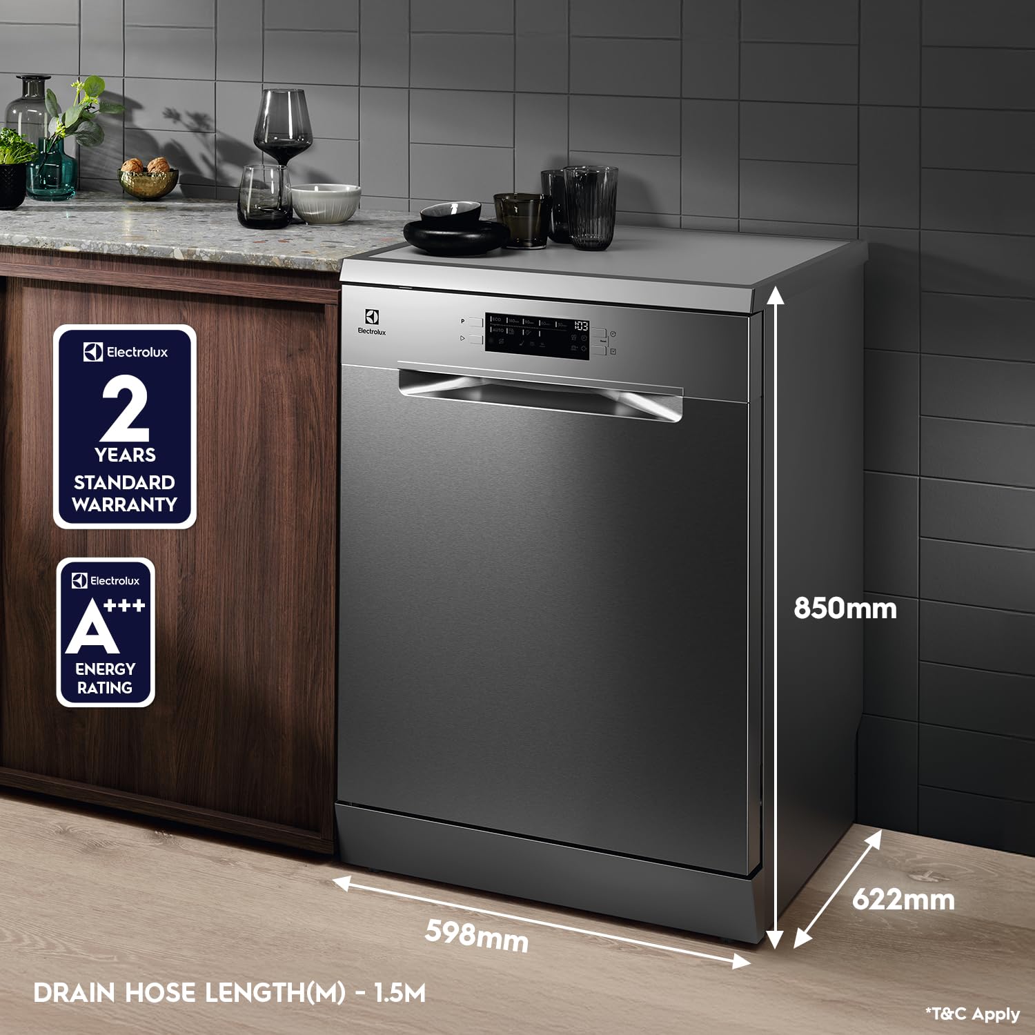 Electrolux ESM48310SX 14-Setting Fully Automatic Dishwasher - Sleek Home Appliance with 14 Place Settings