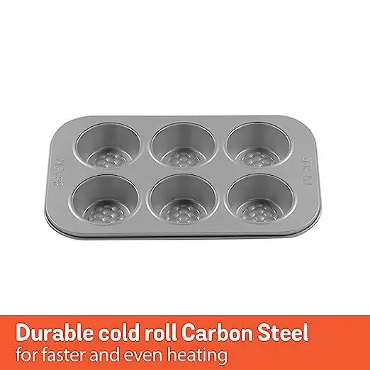 Meyer Bakemaster Non Stick 6 Cup Deep Muffin Pan 47536 Grey
