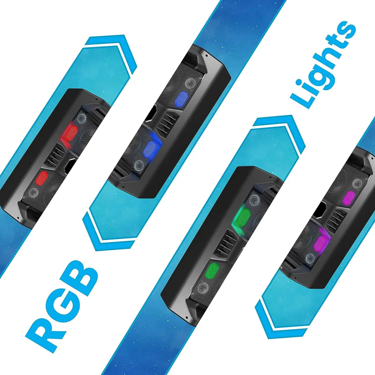 Zebronics Zeb-Space Deck PRO Wireless Bluetooth 40W Boombox Party Portable Speaker Supporting LED Display, RGB Lights, USB, SD Card, AUX, MIC in, FM, TWS & Comes with Wireless MIC + Remote Control.