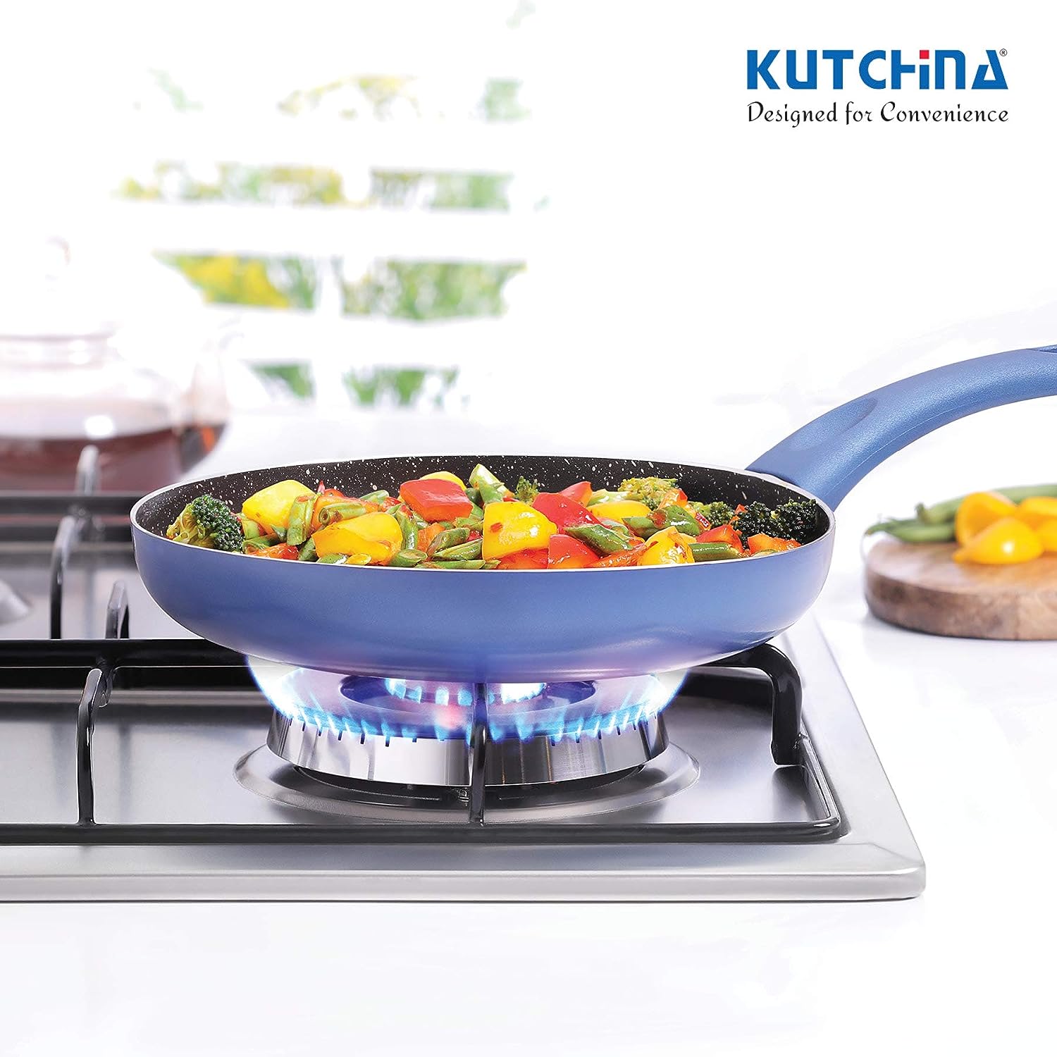 KUTCHINA Endura Frying Pan 22 cm 4 Layer Non-Stick Cookware with Marble Finish